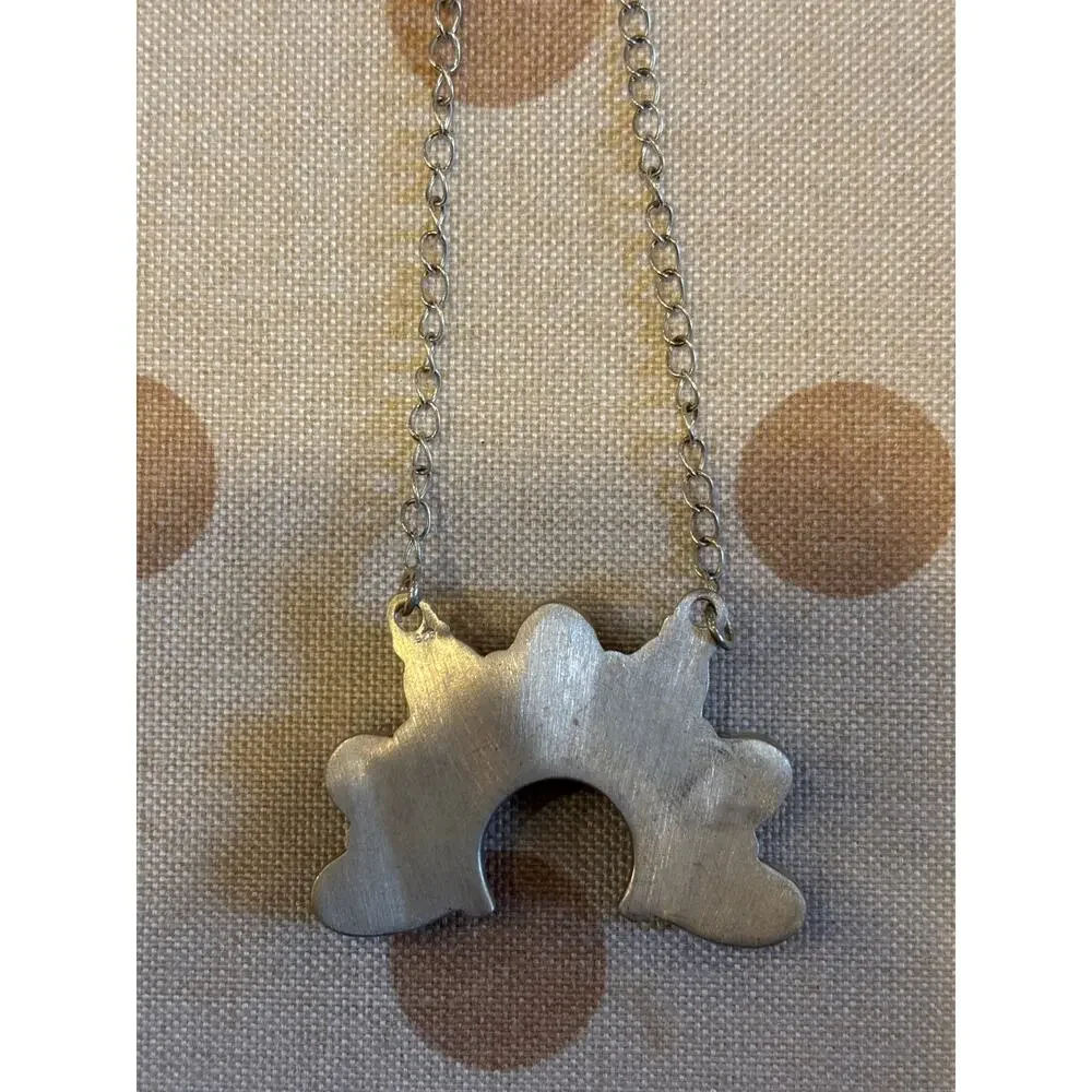 Large White Horse Half Cluster Necklace Sterling Silver | Southwestern Naja